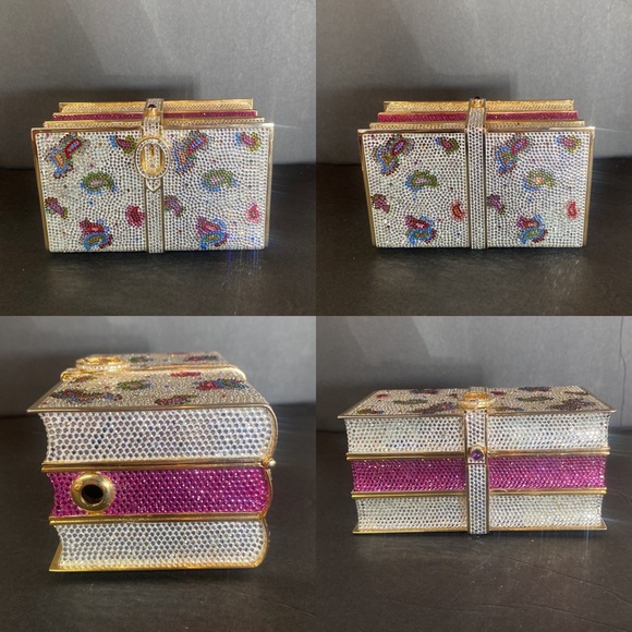 Vntg Y2K 2000’s Judith Leiber Swarovski Crystal book stack / books minaudière - Picture 1 of 14